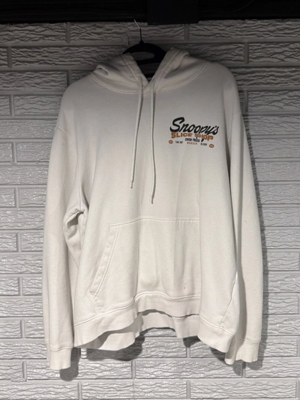 H&M Snoopy’s Slice Shop Regular Fit Double Sided Hoodie Adult Medium